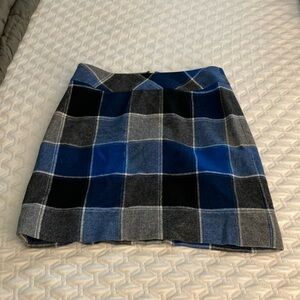 Talbot Wool Plaid Blue and Black Women's Skirt
